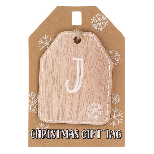 Christmas Wooden Gift Tag - J
