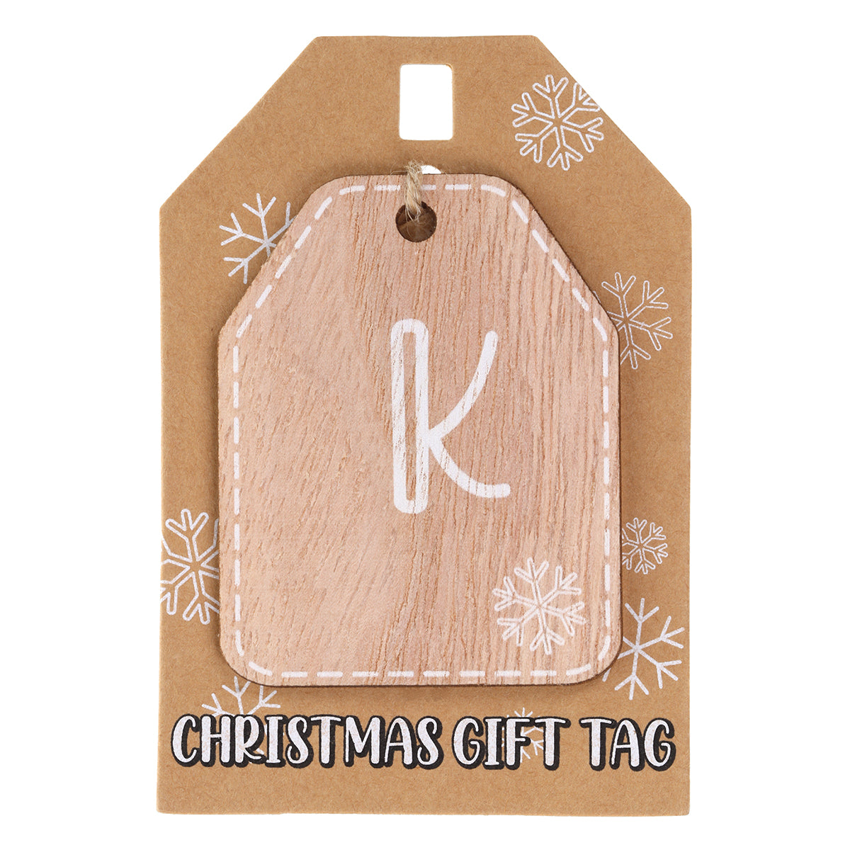 Christmas Wooden Gift Tag - K