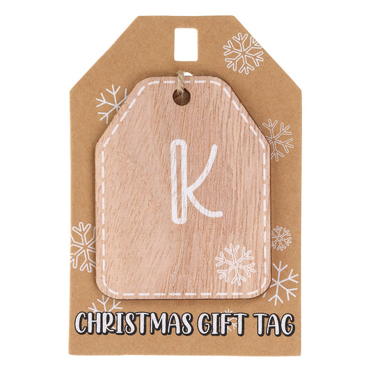Christmas Wooden Gift Tag - K