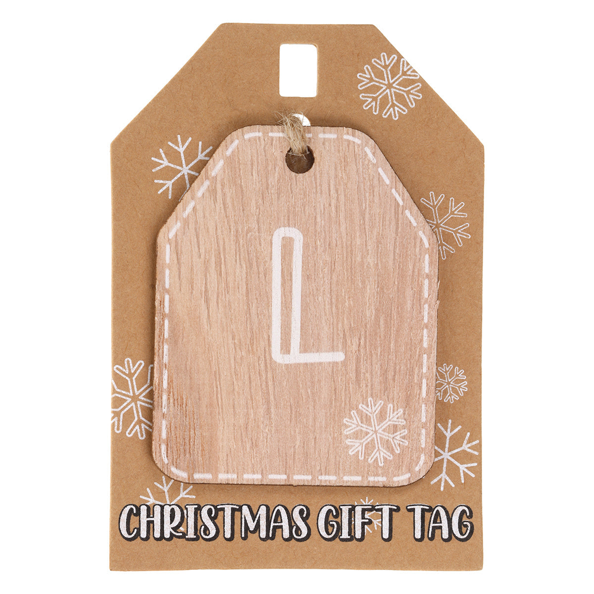 Christmas Wooden Gift Tag - L