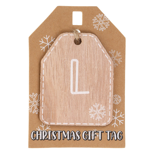 Christmas Wooden Gift Tag - L
