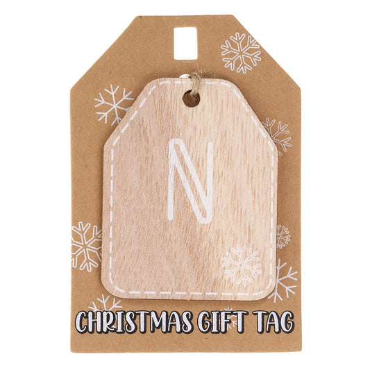 Christmas Wooden Gift Tag - N