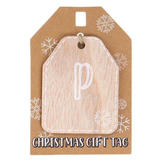 Christmas Wooden Gift Tag - P