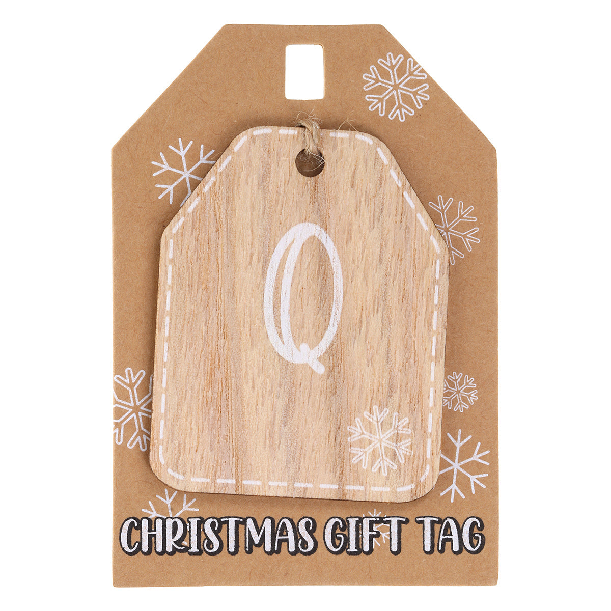 Christmas Wooden Gift Tag - Q