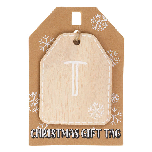 Christmas Wooden Gift Tag - T