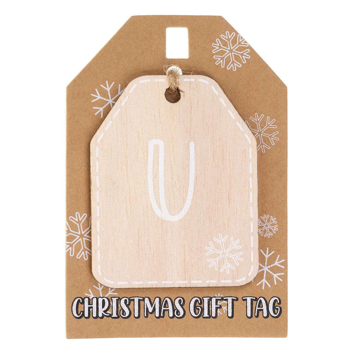 Christmas Wooden Gift Tag - U