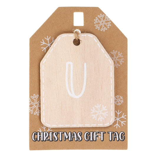 Christmas Wooden Gift Tag - U