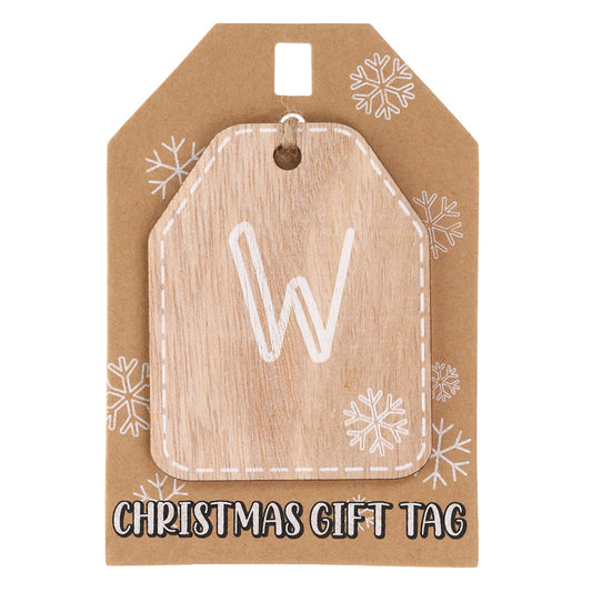 Christmas Wooden Gift Tag - W