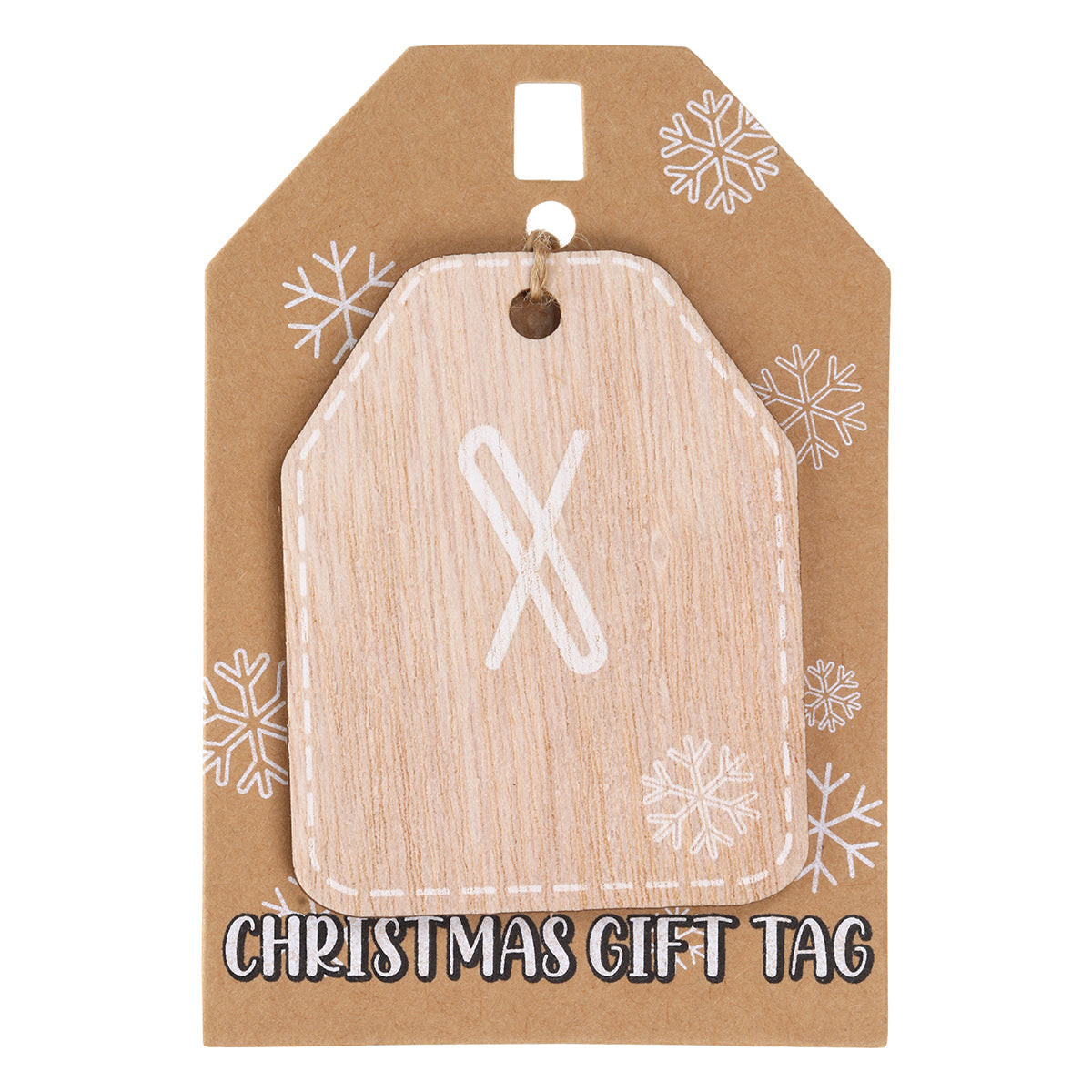 Christmas Wooden Gift Tag - X