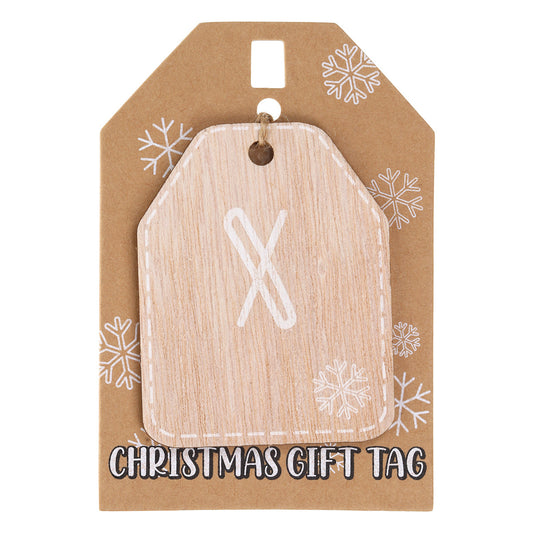 Christmas Wooden Gift Tag - X