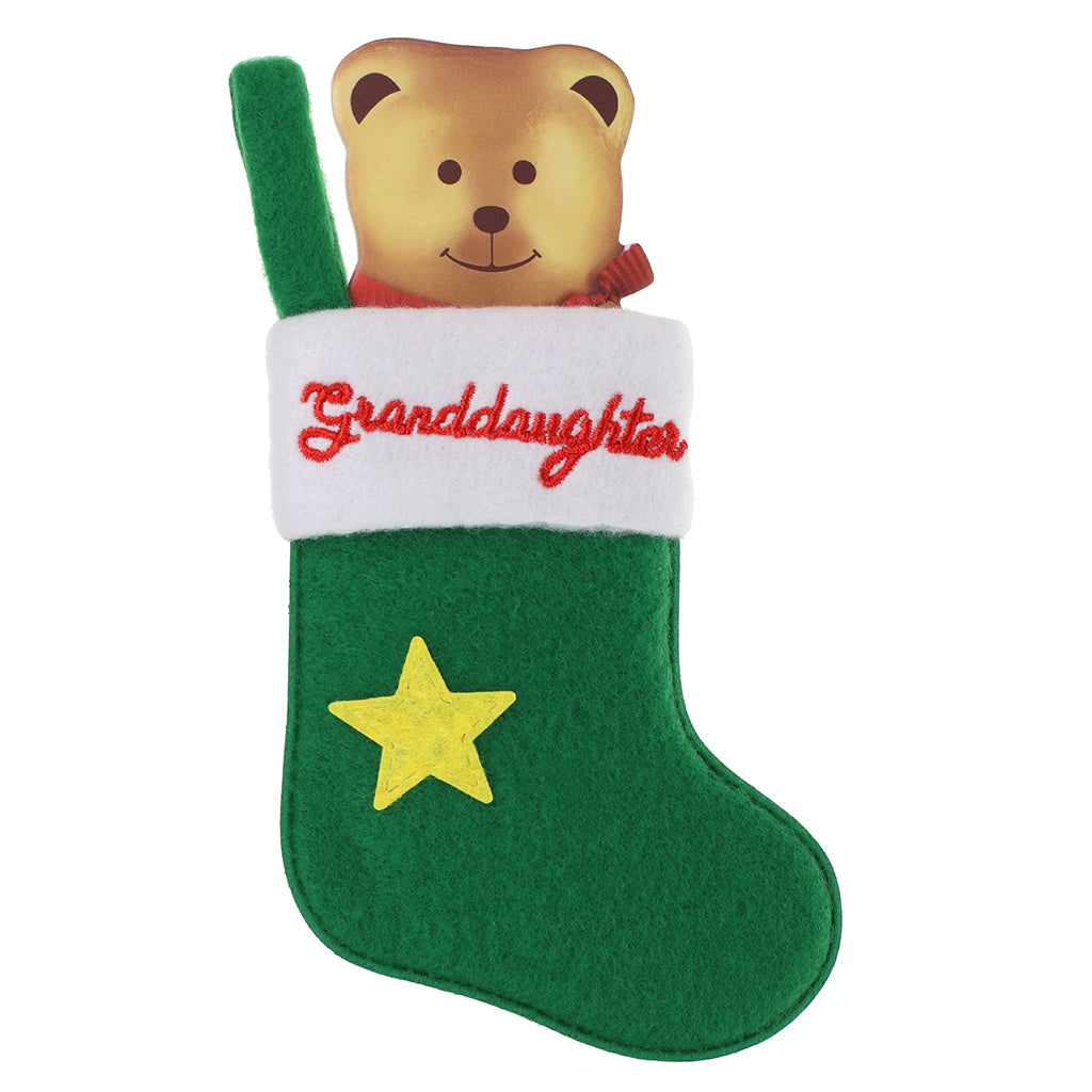 XS004 - Personalised Stocking Christmas Tree Decoration - Granddaughter