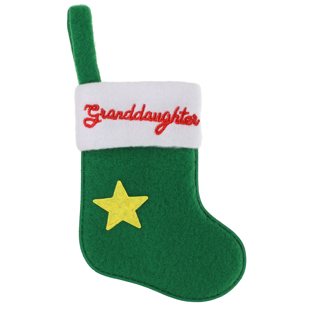 XS004 - Personalised Stocking Christmas Tree Decoration - Granddaughter