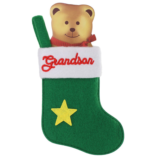 XS005 - Personalised Stocking Christmas Tree Decoration - Grandson