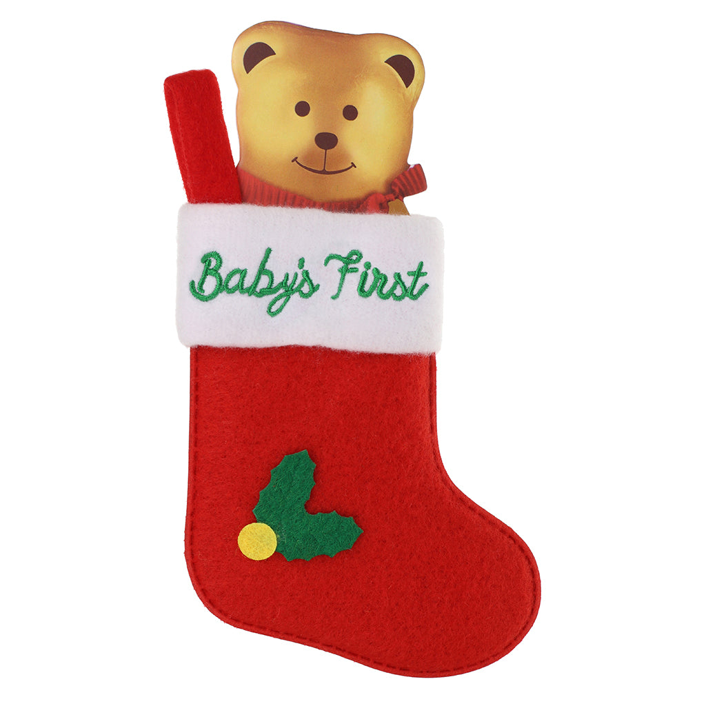 XS006 - Personalised Stocking Christmas Tree Decoration - Baby's First