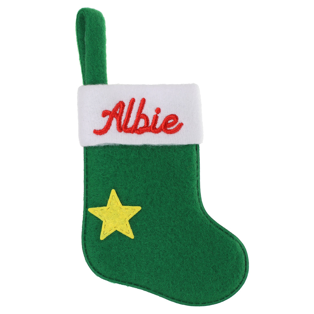 XS010 - Personalised Stocking Christmas Tree Decoration - Albie