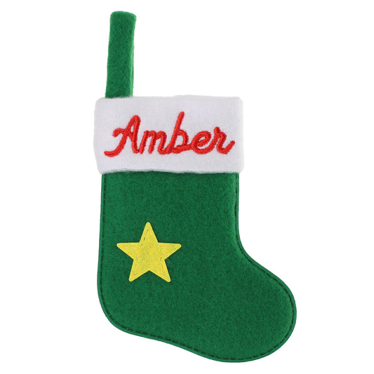 XS013 - Personalised Stocking Christmas Tree Decoration - Amber