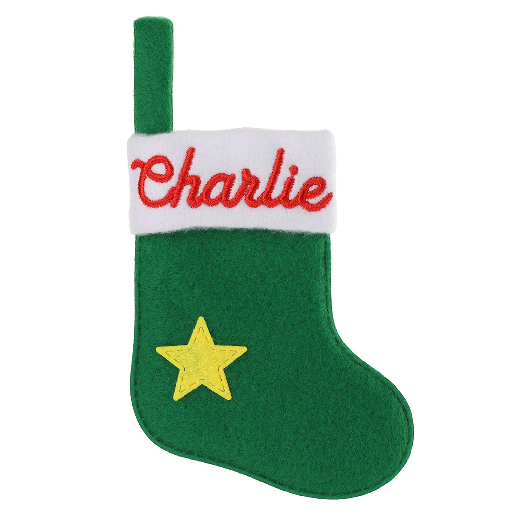 XS028 - Personalised Stocking Christmas Tree Decoration - Charlie