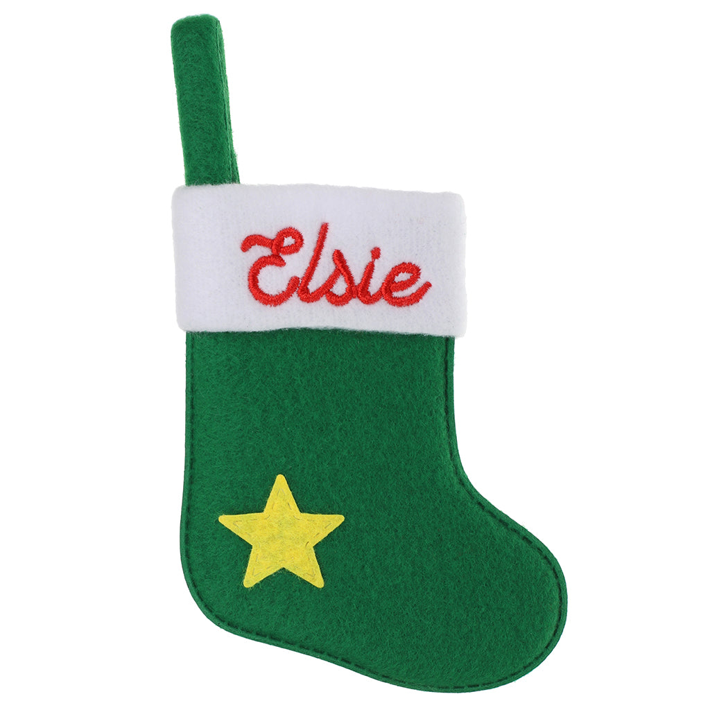 XS043 - Personalised Stocking Christmas Tree Decoration - Elsie