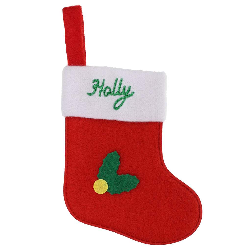 XS071 - Personalised Stocking Christmas Tree Decoration - Holly