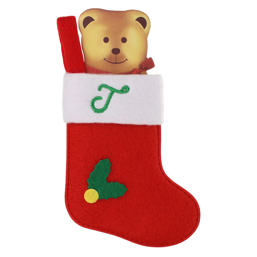 XS081 - Personalised Stocking Christmas Tree Decoration - J