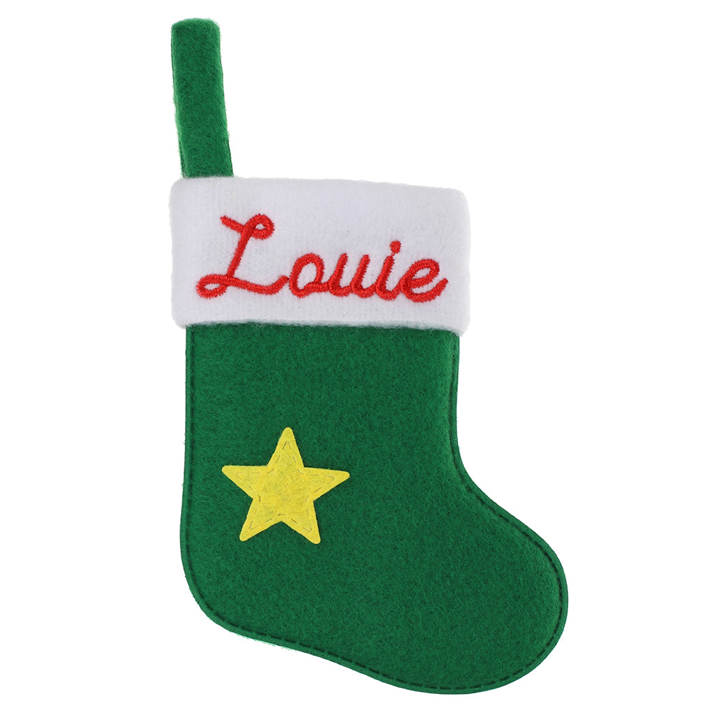 XS098 - Personalised Stocking Christmas Tree Decoration - Louie