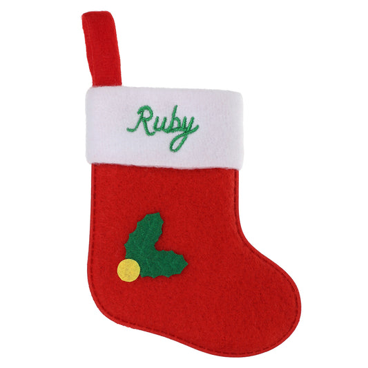 XS125 - Personalised Stocking Christmas Tree Decoration - Ruby