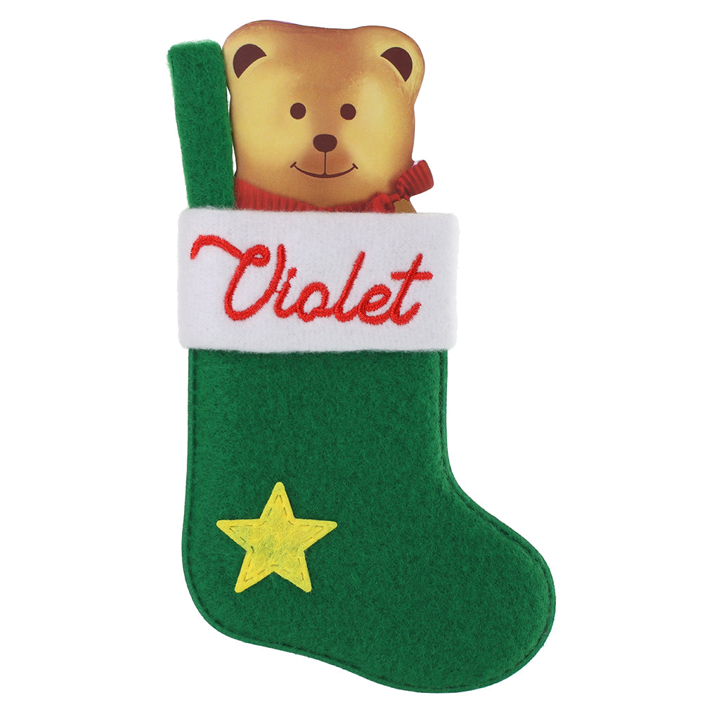 XS139 - Personalised Stocking Christmas Tree Decoration - Violet