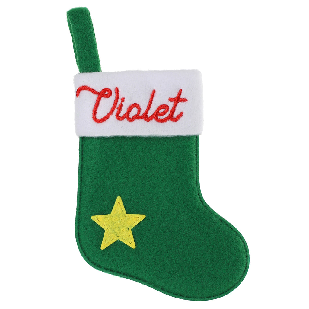 XS139 - Personalised Stocking Christmas Tree Decoration - Violet