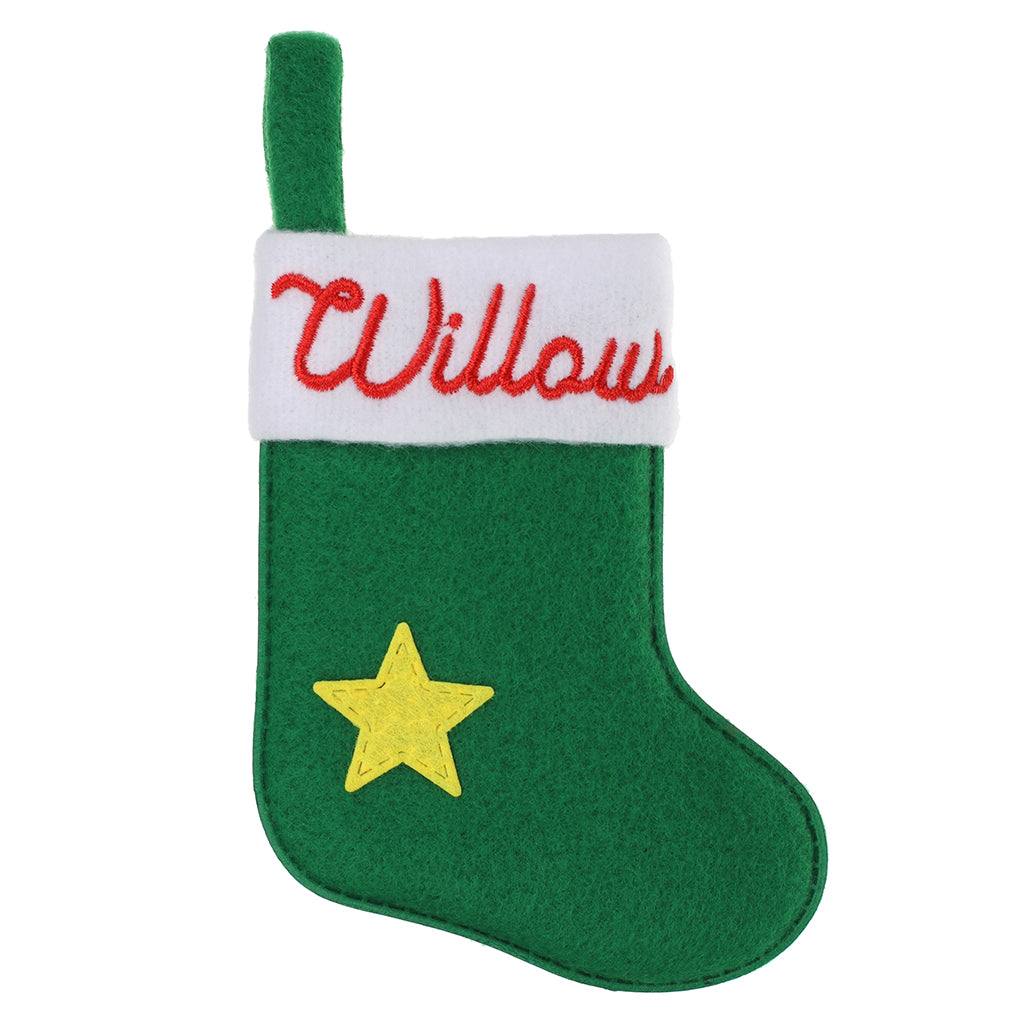 XS142 - Personalised Stocking Christmas Tree Decoration - Willow